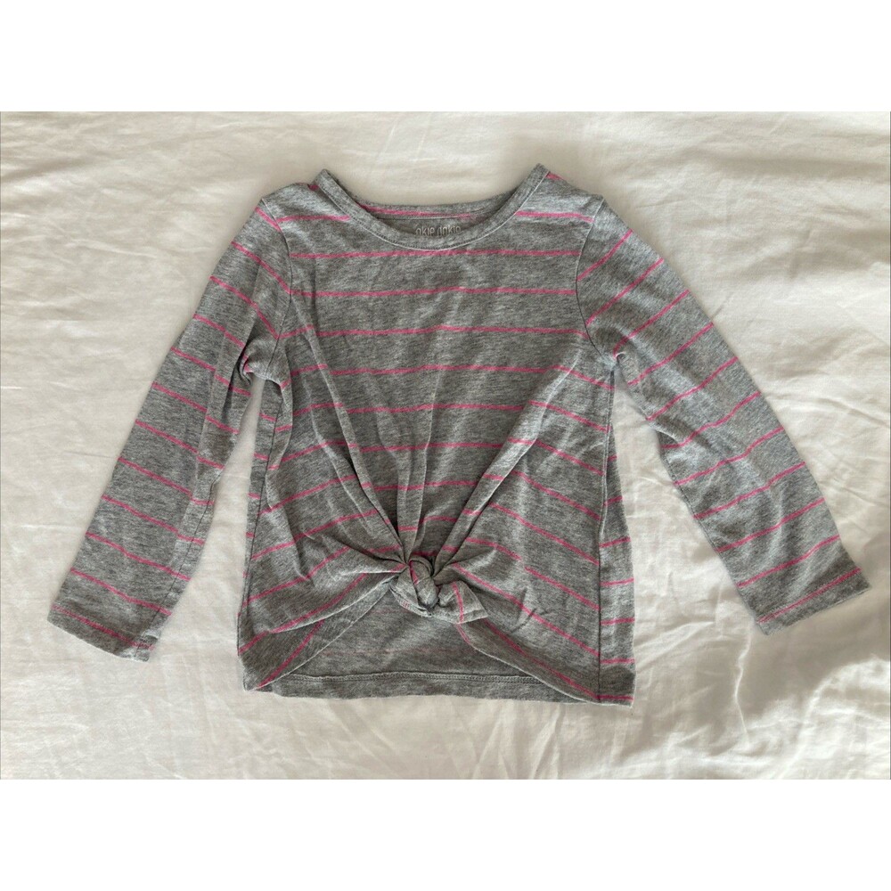 2T Okie Dokie baby girl clothes - one piece long sleeve top | stripe theme